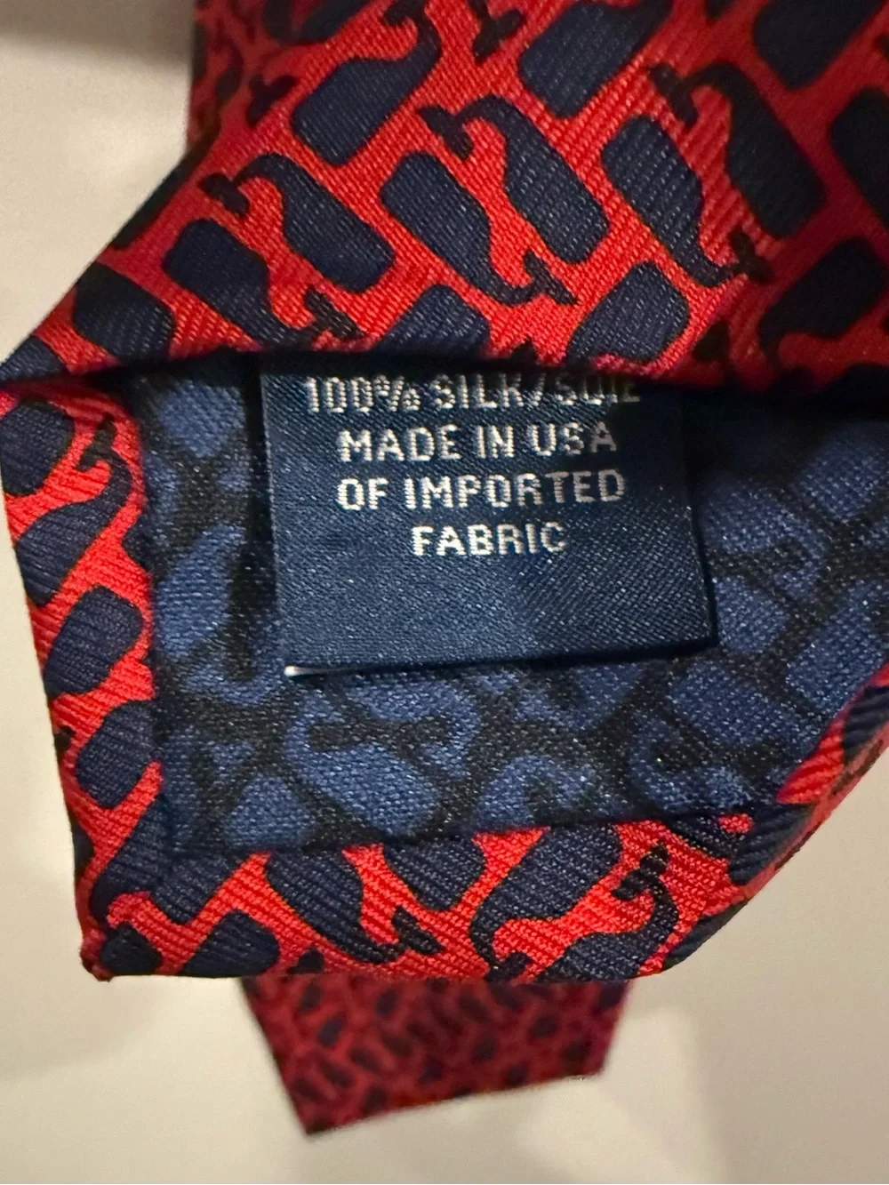 Vineyard Vines Red and Black Geometric Silk Tie